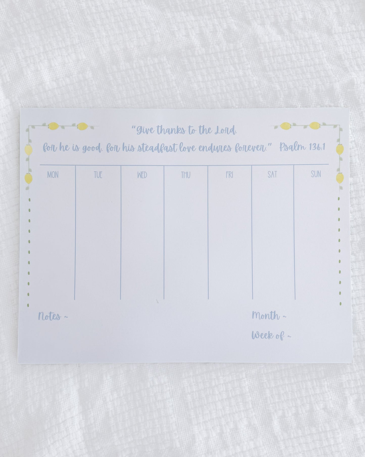 The Southern Morning Lemon Weekly Notepad