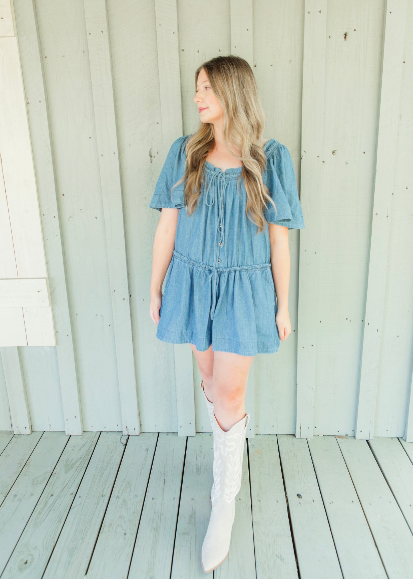 The Sweet Magnolia Denim Romper