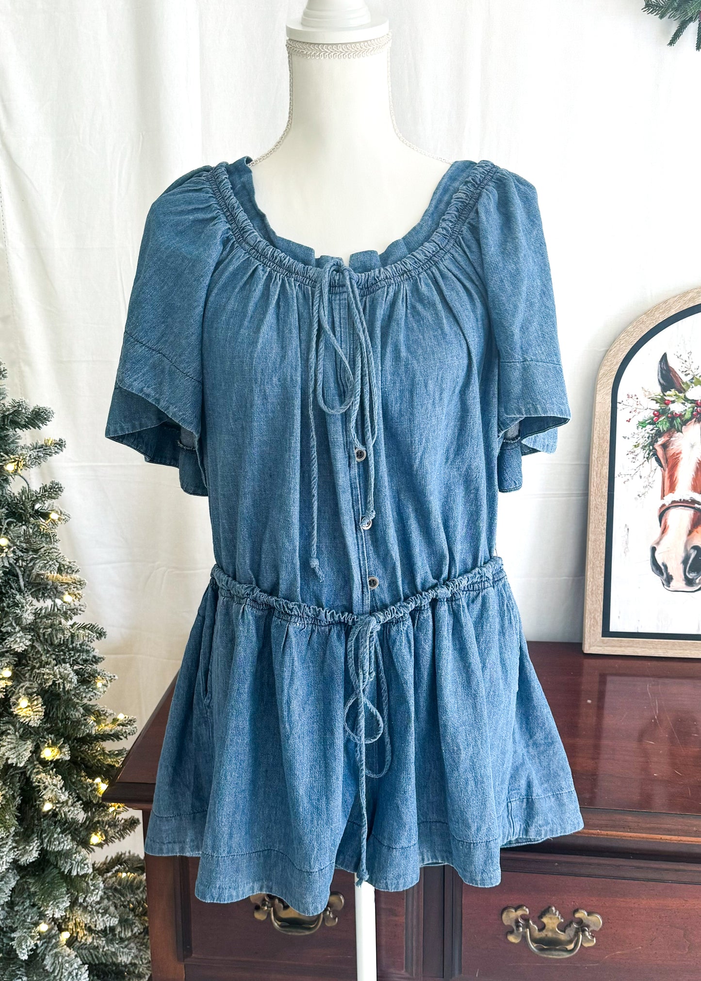 The Sweet Magnolia Denim Romper