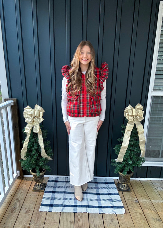 Home For The Holidays Plaid Vest