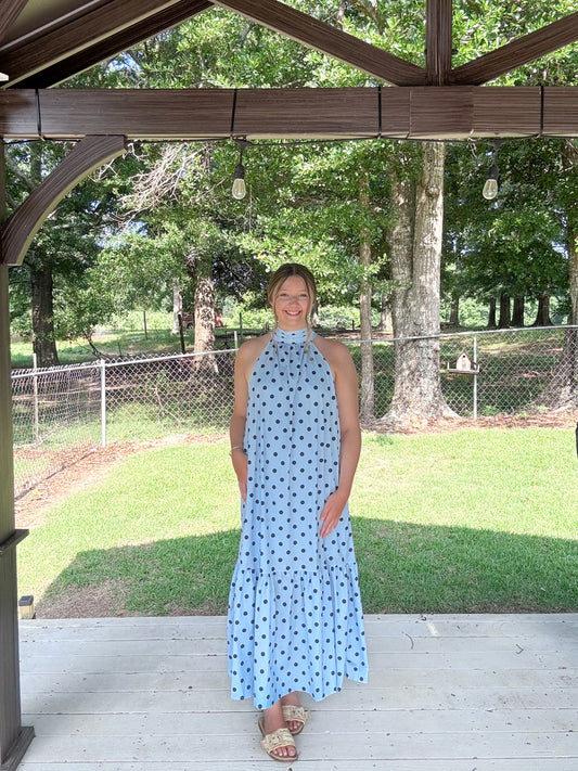The Blue Harbor Dot Dress
