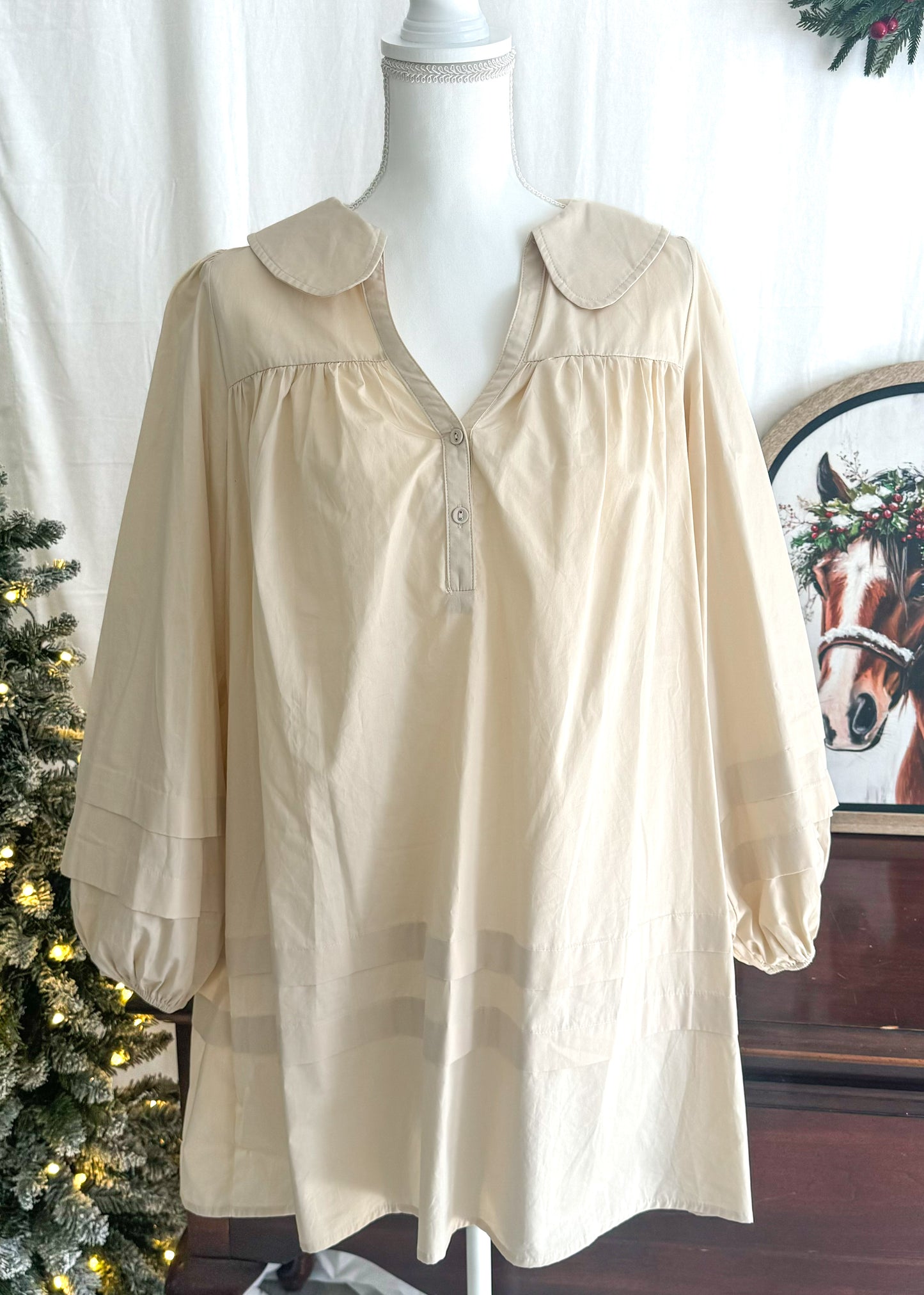 Sweet & Lovely Cream Collar Dress