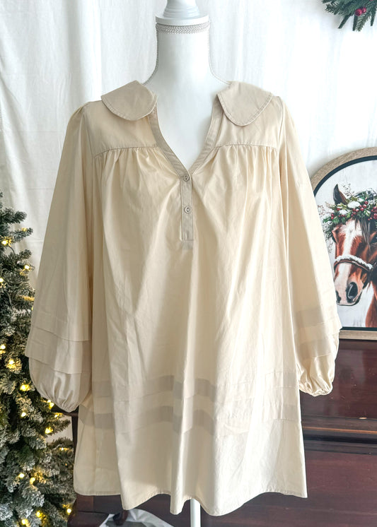 Sweet & Lovely Cream Collar Dress