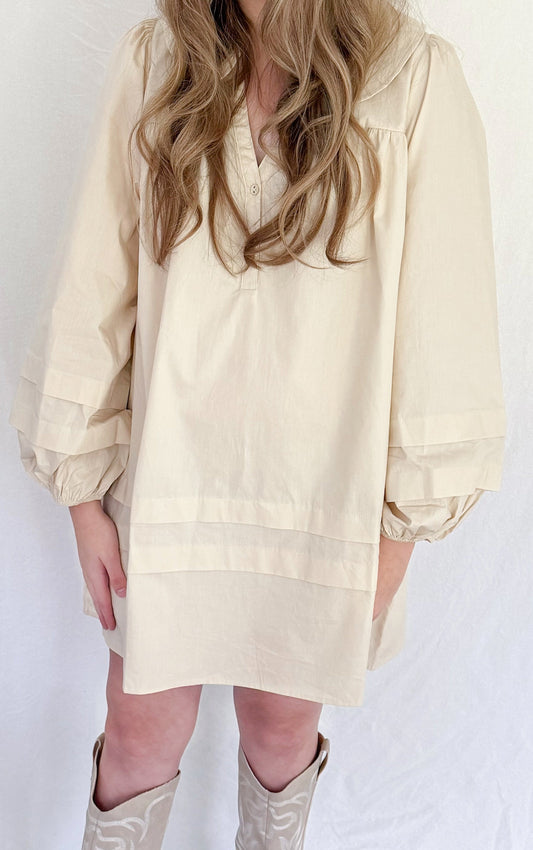 Sweet & Lovely Cream Collar Dress